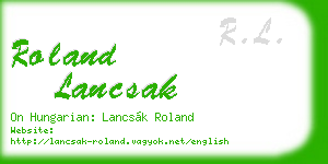 roland lancsak business card